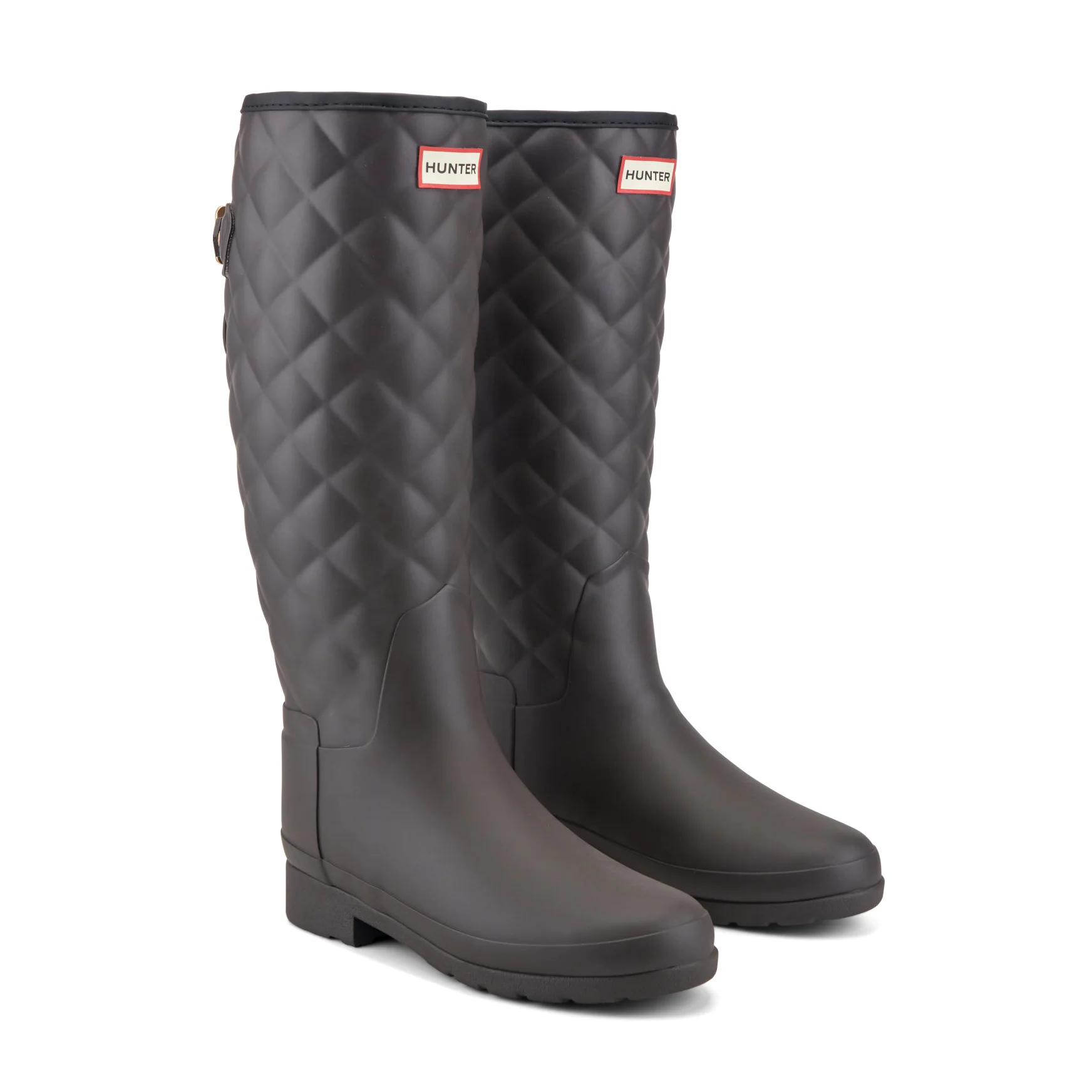 Women's Refined Adjustable Quilted Slim Fit Tall Rain Boots - Image 2